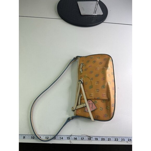 Vtg DOONEY Bourke Orange Logo Y2k 90s Leather Trim - Picture 11 of 12